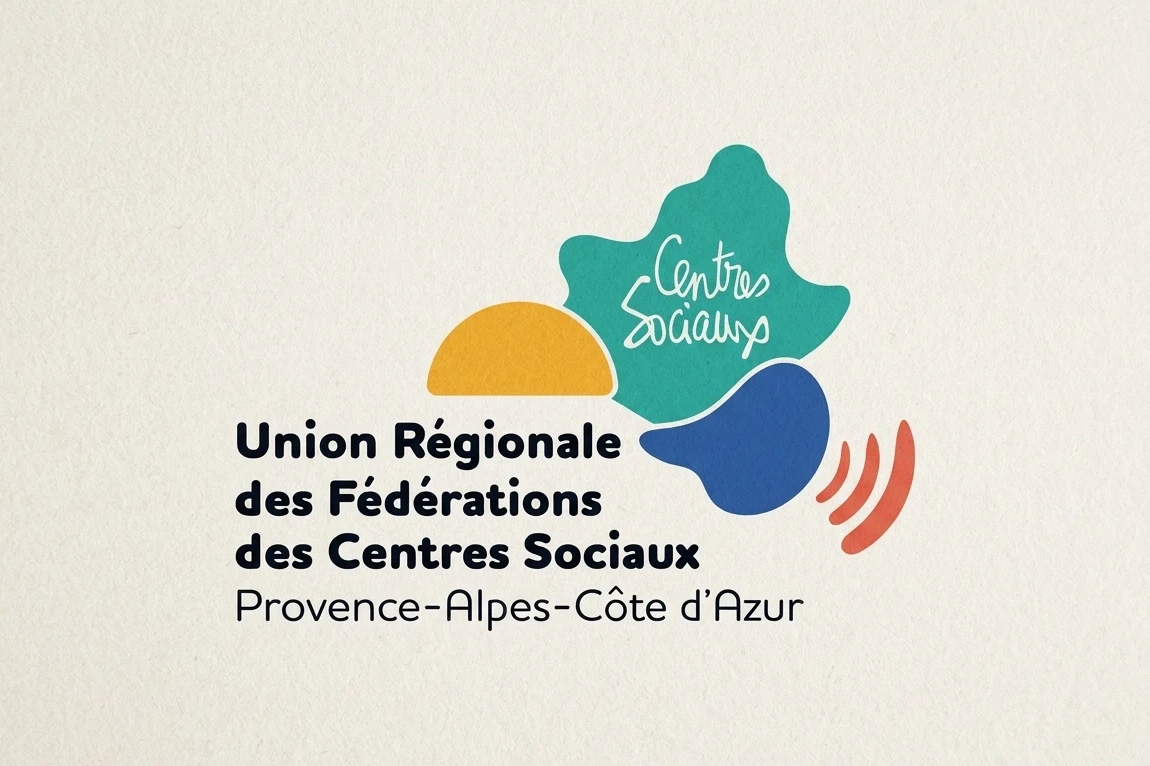 Logo Union Régionale Centres Sociaux PACA, version sur fond clair — studio yh, graphiste Marseille